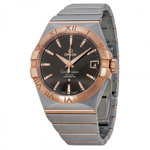 Omega Constellation Automatic Brown Dial Stainless Steel Rose Gold Men's Watch 12320382113001 watches