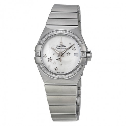 Omega Constellation Automatic Diamond Mother of Pearl Dial Ladies Watch 123.15.27.20.05.001 watches
