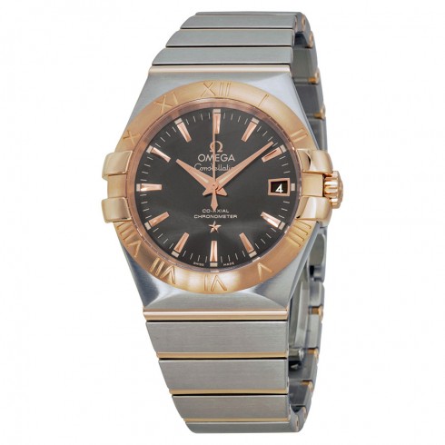 Omega Constellation Automatic Grey Dial Steel and 18kt Rose Gold Men's Watch 12320352006002 watches