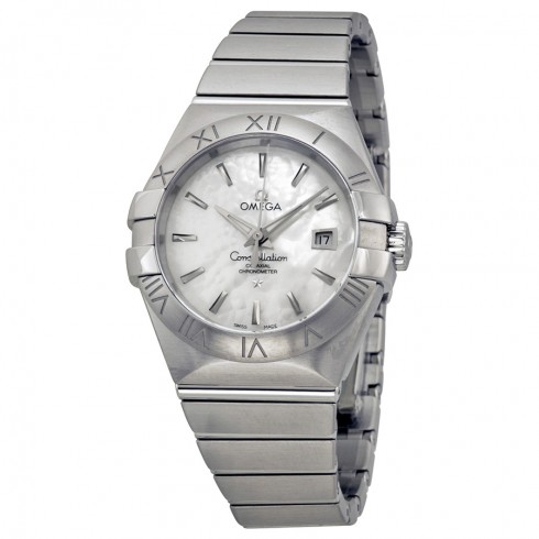 Omega Constellation Automatic White Mother of Pearl Dial Stainless Steel Ladies Watch 123.10.31.20.05.001 watches