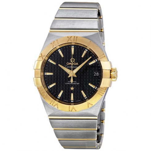 Omega Constellation Black Dial Stainless Steel and Yellow Gold Men's Watch 123.20.38.21.01.002 watches