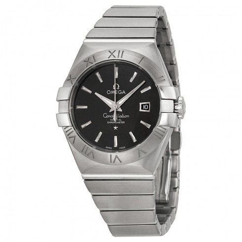 Omega Constellation Black Dial Stainless Steel Diamond Automatic Ladies Watch 123.10.31.20.01.001 watches