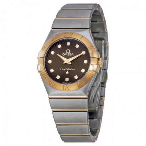 Omega Constellation Brown Dial Stainless Steel and Rose Gold Ladies Watch 123.20.27.60.63.001 watches