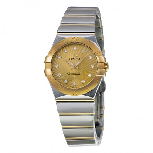 Omega Constellation Champagne Dial Stainless Steel and Yellow Gold Ladies Watch 12320276058002 watches