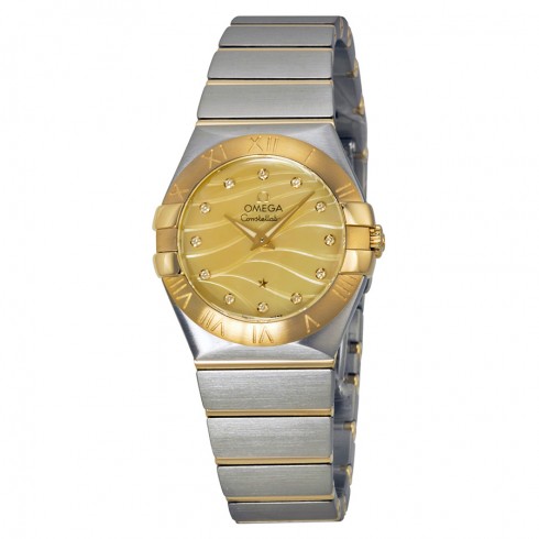 Omega Constellation Champagne Mother of Pearl Diamond Dial Ladies Watch 12320276057001 watches
