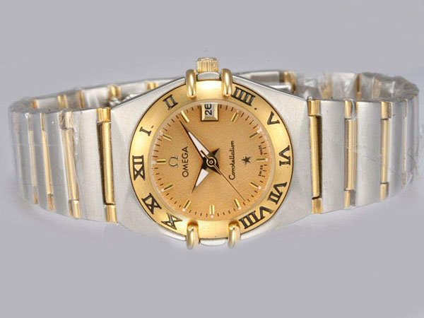 Omega Constellation Chronometer 1212.10.00 Quartz Gold Dial 25mm Watch watches