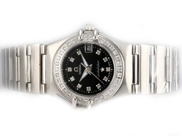 Omega Constellation Chronometer 123.55.38.21.52.003 Stainless Steel with Diamond Bezel Quartz Watch watches