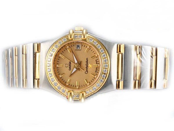 Omega Constellation Chronometer 123.57.35.20.55.003 Round Womens 18K Gold Case Watch watches