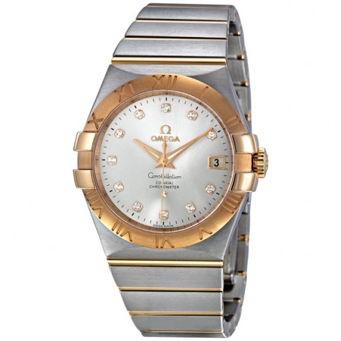 Omega Constellation Chronometer 35 mm Silver Dial Two Tone Watch 123.20.35.20.52.001 watches