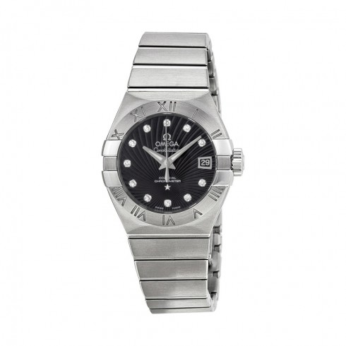 Omega Constellation Chronometer Black Dial Stainless Steel Ladies Watch 12310272051001 watches