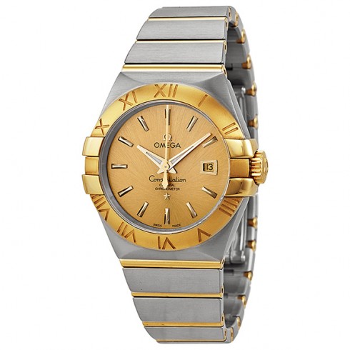 Omega Constellation Chronometer Champagne Dial Steel and 18kt Yellow Gold Ladies Watch 123.20.31.20.08.001 watches