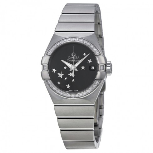 Omega Constellation Chronometer Star Black Dial Stainless Steel Ladies Watch 12315272001001 watches