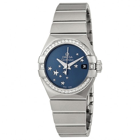 Omega Constellation Chronometer Star Blue Dial Stainless Steel Ladies Watch 12315272003001 watches