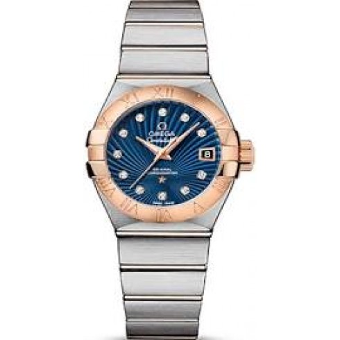 Omega Constellation Co-Axial Blue Diamond Dial Ladies Watch 123.20.27.20.53.001 watches