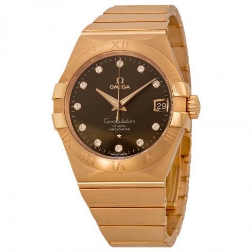 Omega Constellation Co-Axial Automatic Brown Dial Rose Gold Men's Watch 12350382163001 watches