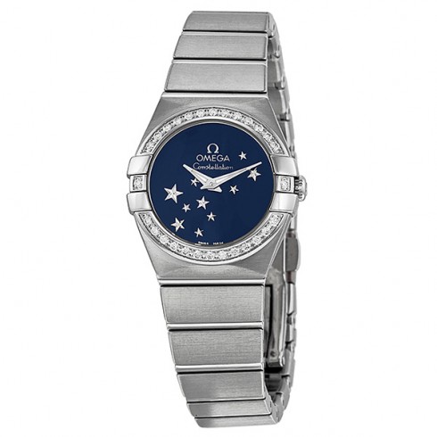 Omega Constellation Diamond Blue Star Dial Stainless Steel Ladies Watch 12315246003001 watches