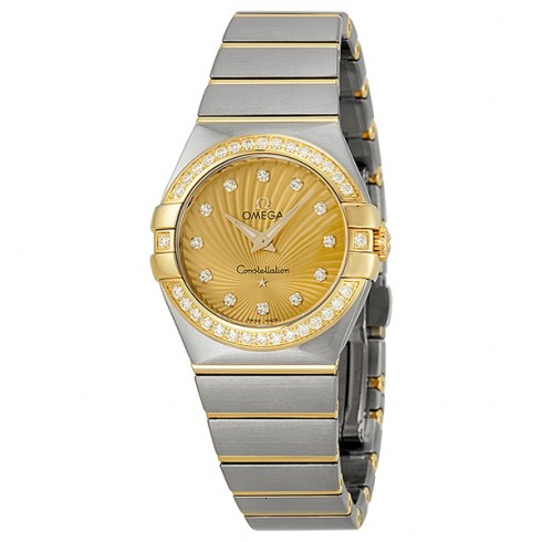 Omega Constellation Diamond Yellow Gold Dial Two-Tone Steel Ladies Watch 12325276058001 watches