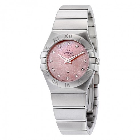 Omega Constellation Light Coral Mother Of Pearl Quartz Ladies Watch 123.10.27.60.57.002 watches
