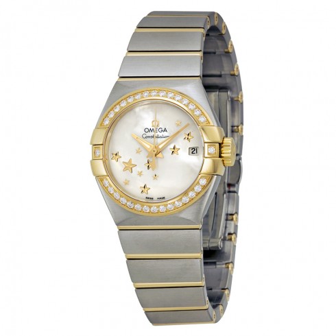 Omega Constellation Moth of Peal Stainless Steel and Yellow Gold Ladies Watch 12325272005001 watches