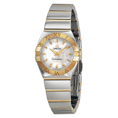 Omega Constellation Mother of Pearl Dial Stainless Steel and Gold Ladies Watch 123.20.24.60.05.004 watches