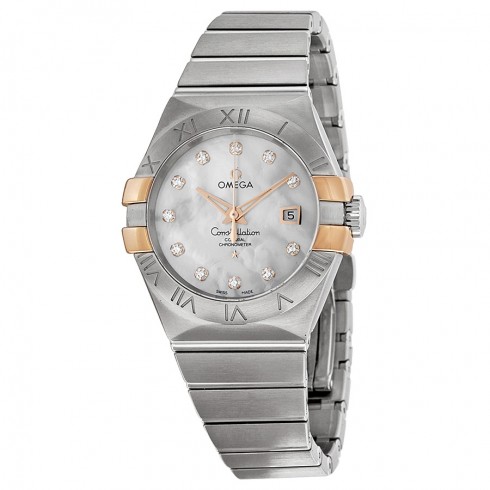 Omega Constellation Mother of Pearl Diamond Dial Ladies Watch 12320312055003 watches