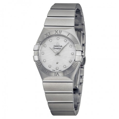 Omega Constellation Mother of Pearl Diamond Dial Stainless Steel Ladies Watch 12310276055003 watches