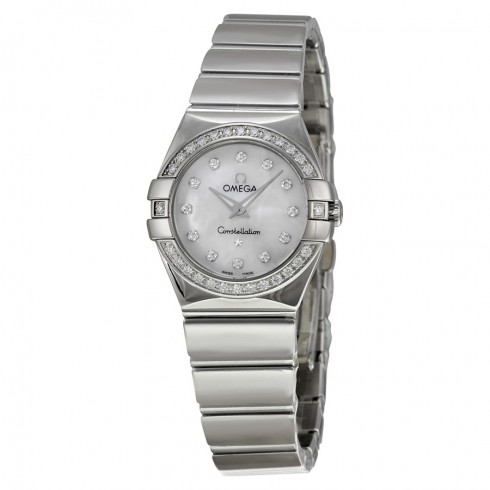 Omega Constellation Mother of Pearl Diamond Dial Stainless Steel Ladies Watch 12315246055003 watches