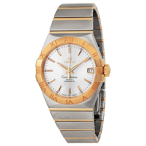Omega Constellation Silver Dial Rose Gold and Steel Men's Watch 123.20.38.21.02.001 watches