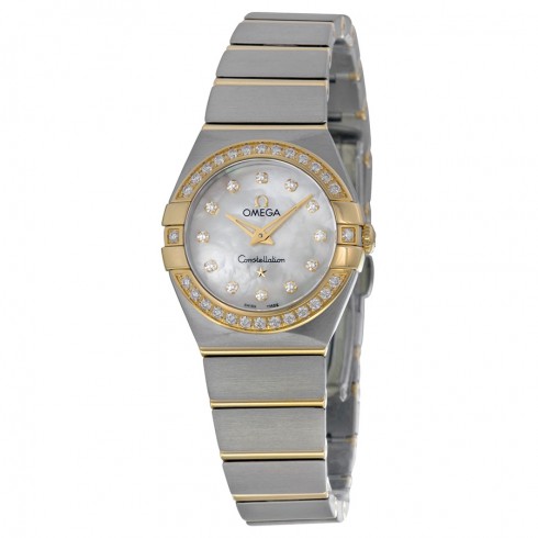 Omega Constellation White Mother-of-Pearl Diamond Dial Ladies Watch 123.25.24.60.55.003 watches