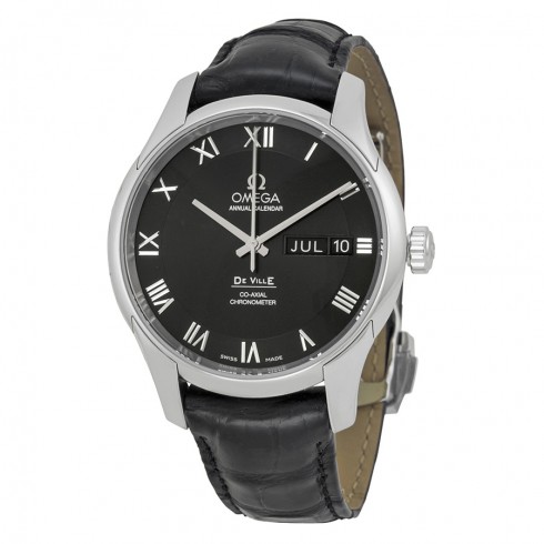 Omega De Ville Automatic Black Dial Black Leather Men's Watch 43113412201001 watches
