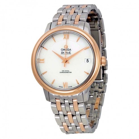 Omega De Ville Automatic Mother of Pearl Dial Stainless Steel and 18kt Rose Gold Ladies Watch 42420332005002 watches