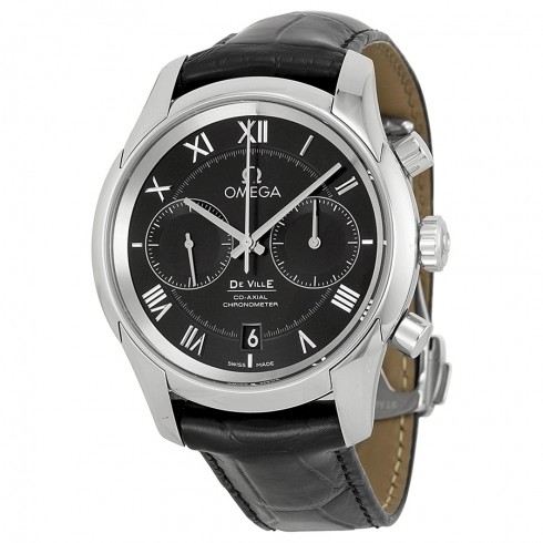 Omega De Ville Co-Axial Black Dial Black Leather Men's Watch 431.13.42.51.01.001 watches