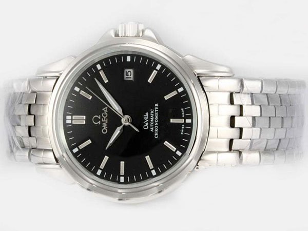 Omega De Ville Co-Axial Chronometer 4531.51.00 Black Dial Round White Stainless Steel Strap Watch watches