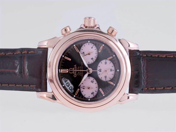 Omega De Ville CO-Axial Chronoscope 4850.50.31 Purple Crocodile Leather Strap 31mm Midsize Watch watches