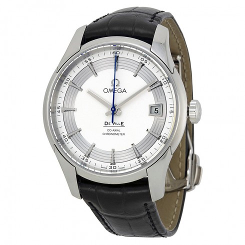 Omega De Ville Hour Vision Silver Dial Black Leather Men's Watch 43133412102001 watches