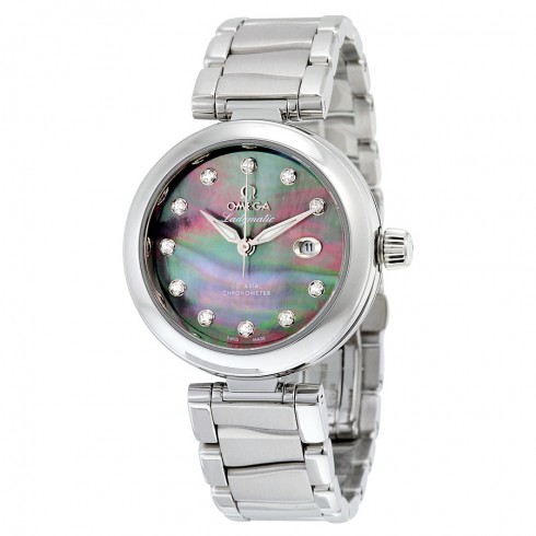 Omega De Ville Ladymatic Black Mother of Pearl Diamond Dial Automatic Ladies Watch 42530342057004 watches
