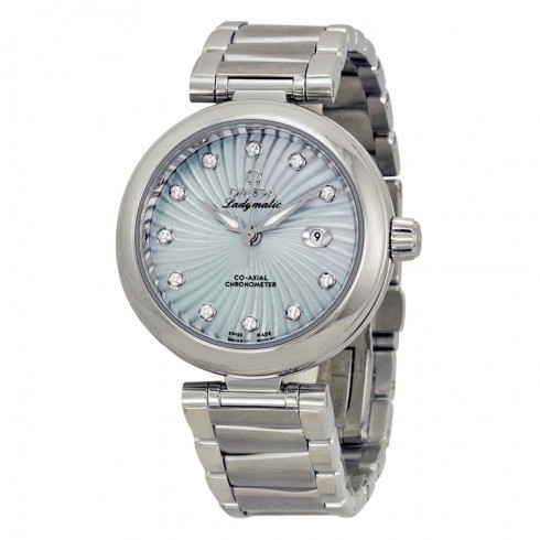 Omega De Ville Ladymatic Blue Mother of Pearl Diamond Dial Automatic Ladies Watch 42530342057002 watches