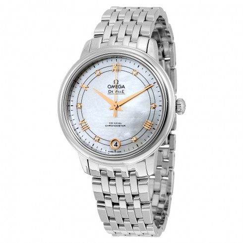 Omega De Ville Mother of Pearl Diamond Stainless Steel Ladies Watch 424.10.33.20.55.002 watches