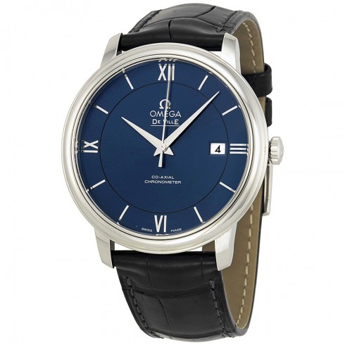 Omega De Ville Prestige Blue Dial Black Leather Men's Watch 42413402003001 watches