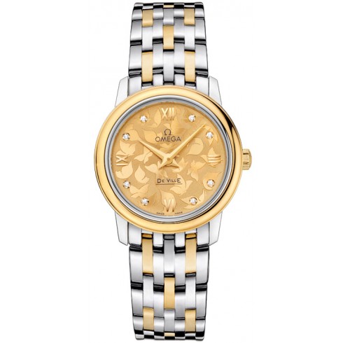 Omega De Ville Prestige Butterfly Champagne Diamond Dial Ladies Watch 424.20.27.60.58.002 watches