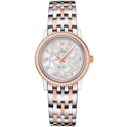 Omega De Ville Prestige Butterfly Silver with Diamonds Dial Ladies Watch 424.25.27.60.52.001 watches