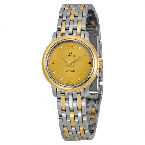 Omega De Ville Prestige Champagne with Diamonds Dial Ladies Watch 424.20.24.60.58.001 watches
