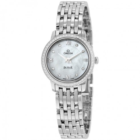 Omega De Ville Prestige Mother of Pearl Dial Stainless Steel Quartz Ladies Watch 424.15.24.60.55.001 watches
