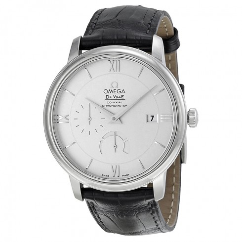 Omega De Ville Prestige Silver Dial Black Leather Men's Watch 424.13.40.21.02.001 watches
