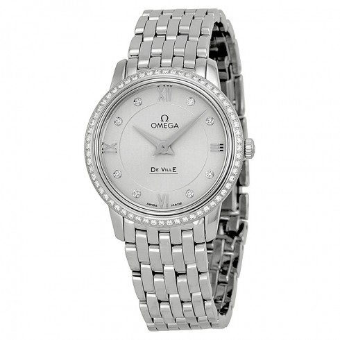 Omega De Ville Silver Dial Stainless Steel Ladies Watch 42415276052001 watches