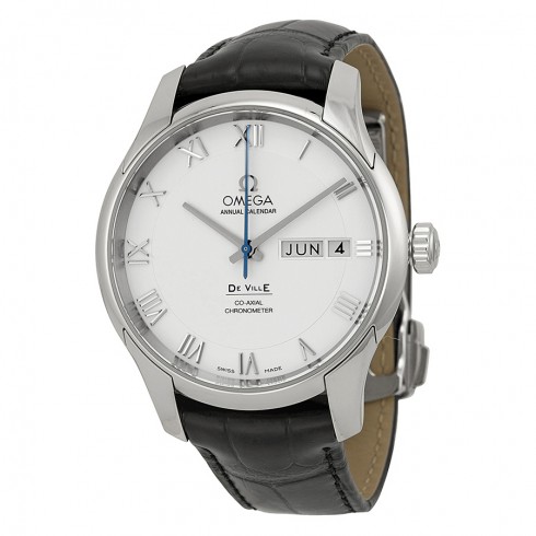 Omega De Ville White Dial Black Leather Automatic Men's Watch 43113412202001 watches