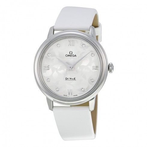 Omega De Ville White Diamond Dial White Satin Ladies Watch 42412336052001 watches