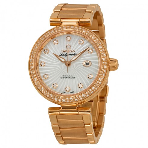 Omega Deville Ladymatic Mother of Pearl Dial 18kt Rose Gold Ladies Watch 42565342055001 watches