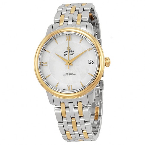 Omega DeVille Prestige Mother of Pearl Dial Steel and Yellow Gold Ladies Watch watches