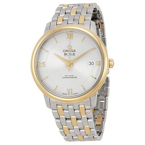 Omega DeVille Prestige Silver Dial Steel and Yellow Gold Men's Watch 42420372002001 watches
